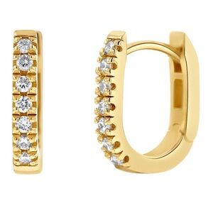 Solid 14k Gold U-Pave diamond earrings
